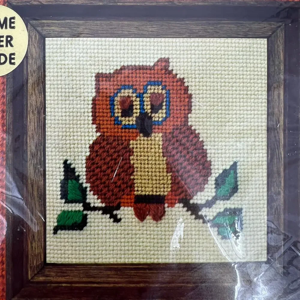 Sunset Designs OWL Needle Pointers Vintage 1974 #5403 Kit Complete Sealed